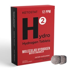 Hydrogen Water 60 Tablets, 12 PPM H2 Molecular Hydrogen for Drinking Water