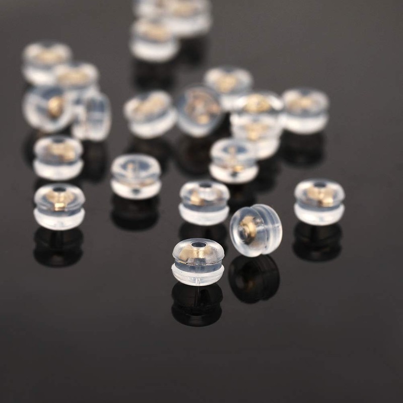 14K Gold Silicone Earring Backs Replacement | Rubber Earrings Backs
