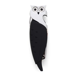 CKB LTD® OWL Bottle Opener Eule Flaschenöffner Professional Kellner Korkenzieher Weinflaschenöffner Edelstahl mit schwarzem Silikon Griff Folienschneider | Neuheit Design