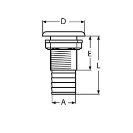 'Board Through Thru Hull Stainless Steel 1 1/4 Arbo – Stainless Steel