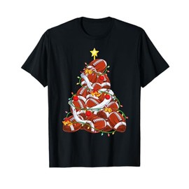American Football Christmas Tree Xmas Pajamas player coach T-Shirt