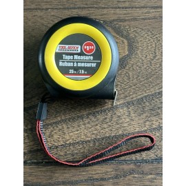Tool Bench Hardware Yellow Tape Measure With Auto Lock ~ 25 Ft. (7.5 m)