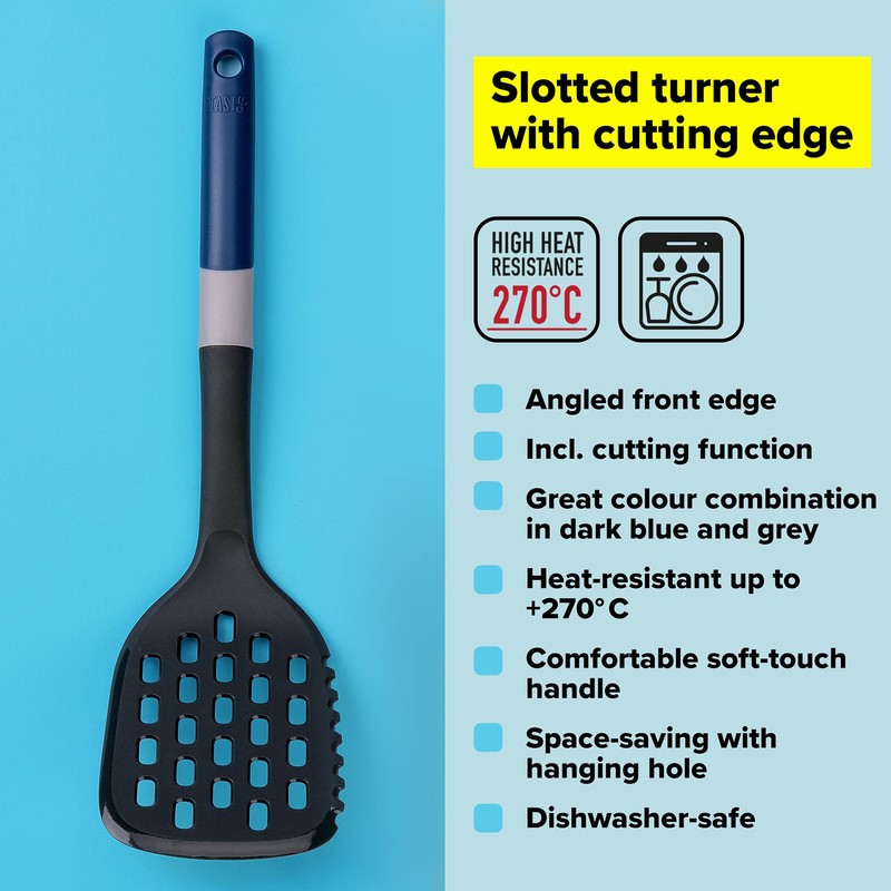 Tasty Slotted Turner with Cutting Function - Ideal for Roasting