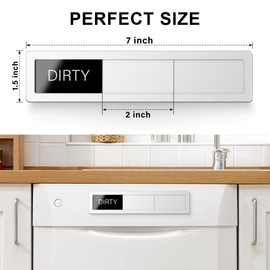 EliteSign Dishwasher Magnet Clean Dirty Sign, 3 Options with Running, Stainless Steel Dishwasher Magnet Easy to Switch, Residue Free Adhesive Included