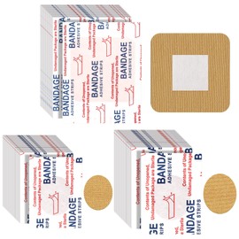 100 Pcs Spot Bandages Flexible Fabric Adhesive Knuckle Fingertip Bandages for Wound Care and First Aid Supplies, 3 Assorted Sizes