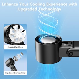 WOWF Portable Handheld Fan, 12000RPM Powerful Hand Fan Foldable with Air Turbo Tech Cooling,Turbo Fan for Indoor Outdoor Activities, Travel, Working (Black)