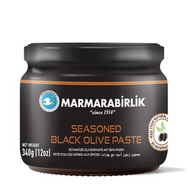 Marmarabirlik, Black Olives Spread Spicy, Turkish Olive Paste & Tapenade, Gourmet Mediterranean Flavor, Sandwiches, Crackers, Appetizer, Dips & Salads, Vegan, Kosher, Halal, 12oz (340g)