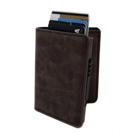 Cartera Hombre Moderna con RFID y Billetera Anti Clonación y Roturas Marrón Oscuro