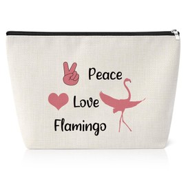 Flamingo Gift for Women Cosmetic Bag Flamingo Themed Gifts Flamingo Lovers Gifts Flamingo Party Gift for Friend Sister Daughter Colleague Animal Lover Gift Birthday Christmas Retirement Gift for Her