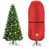 Red Print Upright Christmas Tree Storage Bag,Tear Resistant Adjustable Christmas