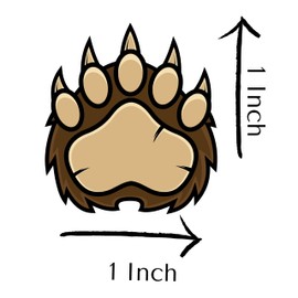 Bear Claws Iron On or Heat Press Transfers, Mini 1x1 Inch 12 Pcs Set for School Spirit Sports, Bows, Apparel, DIY Crafts, DTF