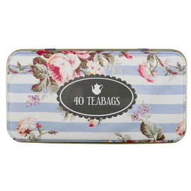 New English Teas Vintage Floral Tea Tin with 40 Earl Grey Teabags with Bergamot Flavouring