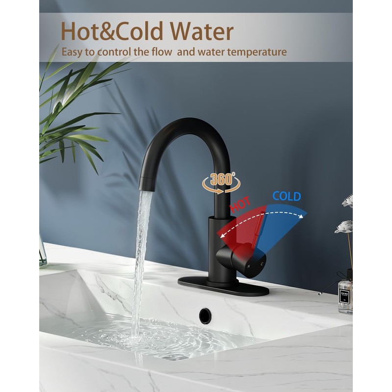 Fransiton Bathroom Faucets, Bar Sink Faucet Single Hole for Bathroom