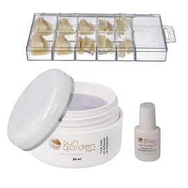 Sun Garden Nails UV Builder Gel Thick Clear 30 ml + 100 Tipbox + 7 g Tip Glue