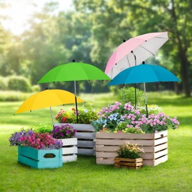 DHXGON 4 Pack Plant Umbrellas for Outdoor Plants,23IN Larger Garden Plant Umbrella Shade with Adjustable Angle,40IN Higher Sun Shade for Plants, Potted Plant, Garden Beds