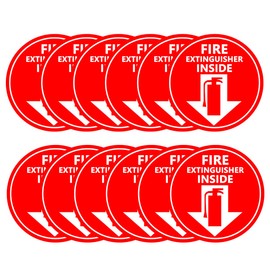 Fire Extinguisher Inside Label with Down Arrow,Fire Extinguisher Location Identified Stickers with Self-Adhesive Backing,4 Inch,12 Pcs Per Pack