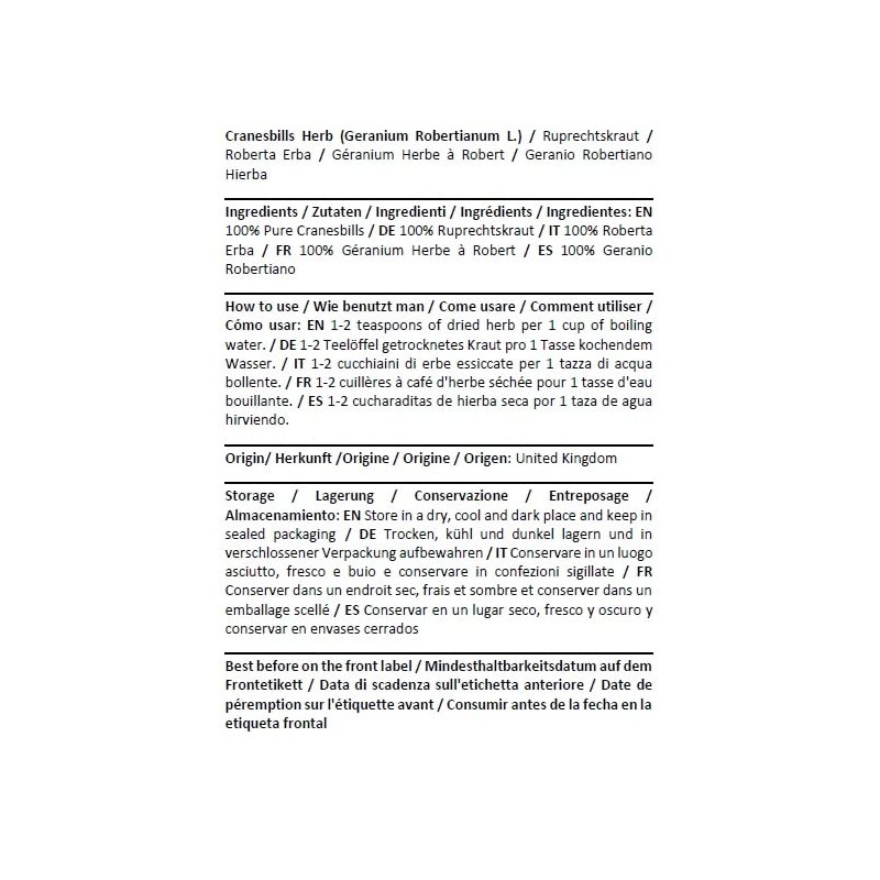 Health Embassy Cranesbills Herb Tea | Geranium robertianum L |