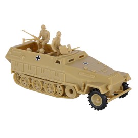 BMC CTS WW2 German Hanomag Halftrack - 5pc Tan Plastic Army Men Armored Vehicle