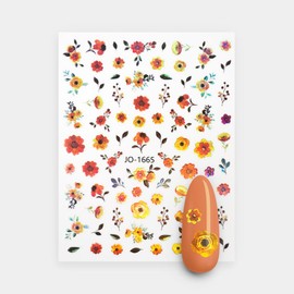Gelous Orange Marigolds Nail Stickers