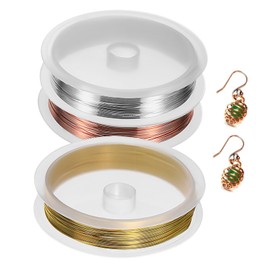 NUOBESTY 3rolls Copper Jewelry Making Wire Beading String Each Silver Gold Versatile Craft Supplies for DIY Jewelry Projects