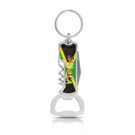 Multifunctional Bottle Opener Keychain Corkscrew Keychains - Carribean Countries (Jamaica)