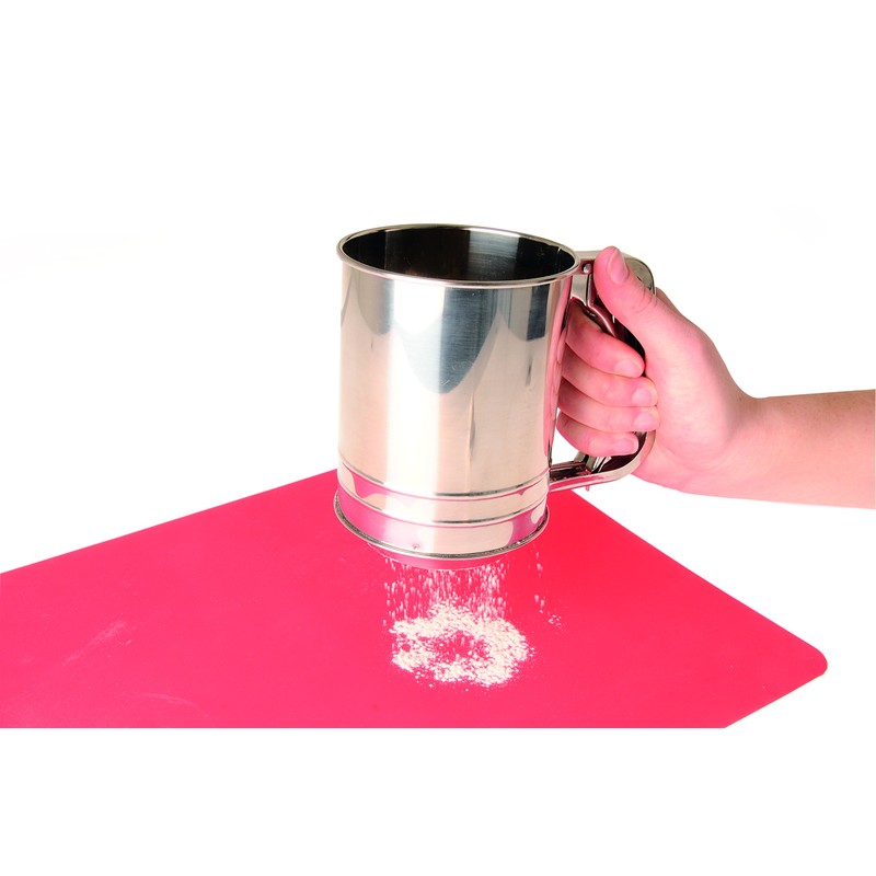 KitchenCraft Flour Sifter with Handle and Trigger, Stainless Steel, 3