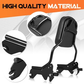 AUFER Upright Passenger Backrest Sissy Bar With Docking Hardware Kit Compatible With For Softail Low Rider FXLR FXLRS FXLRST Sport Glide FLSB 2018-2024
