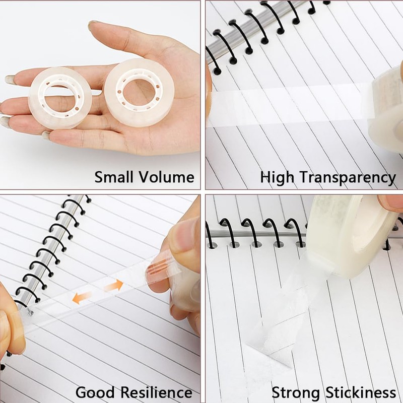 Liaogo 6 Rolls Transparent Tape Refills Rolls, Clear Tape, 3/4
