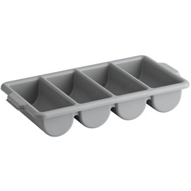 TrueCraftware- 4 Compartments Silverware Organizer Cutlery Tray Gray Color 22-1/2" x 13" x 4"- Plastic Utensils Drawer Holder Cutlery Holder for Kitchen Home and Restaurant Organization