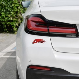 2 Pcs 3D Car Stickers Vehicle Decal Sticker Emblem Car Decoration Animal for All Universal Car Vehicle, Truck, Motorcycle, RV, Scooter, SUV, Door, Window (Red)