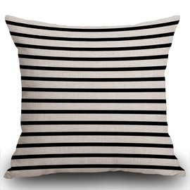 Smooffly Cushion Cover Colorful Garden Black and White Stripes Modern Decorative Throw Pillow Cover Pillow Case Home Decor Square 18 x 18 Inch Pillowcase 45 x 45 cm