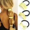 Fashey Metal Hair Ties Gold Ponytails Hair Cuffs Geometric Elastic