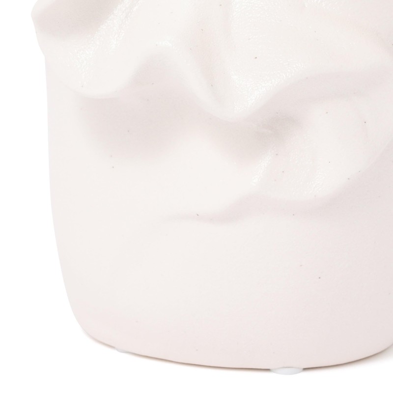 Francfranc Ceramic Ruffle Flower Base S White Ceramic Vase Home