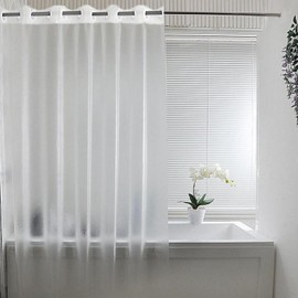 No Hooks Needed Waterproof Shower Curtain Liner PEVA 72" x 78" Hookless for Bathroom Shower Curtains (3D Silk)