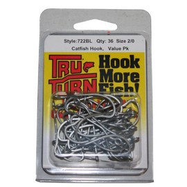 Tru Turn TTI Catfish Hook-36 Per Box, 2/0, Silver