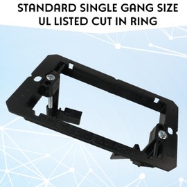 3002 Pk5 Single Gang Low Voltage Cut in Ring - Standard Single Gang Size, UL Rated, Durable PVC Material, Leveling notches and Openings, Great for Video Audio Network Camera Speaker Wires