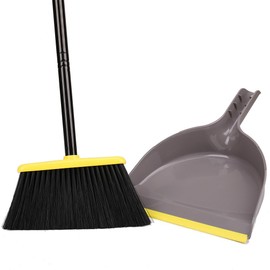 Broom and Dustpan Set,IndoorBroom with Dust pan Combo Set for Home,Angle Kitchen Broom for Floor Sweeping