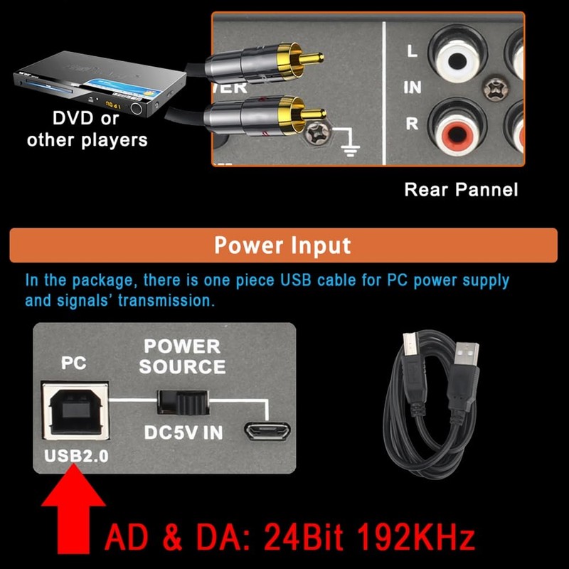 Roarrter Professional 24Bit 192KHz Audio Interface 2 Input Sound Card