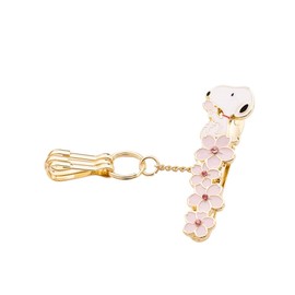 [3 carat] Peanuts Bag Key Clip Mini Snoopy and Cherry Blossom Key Clip Key Chain Bag Charm Snoopy Goods