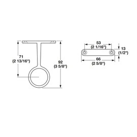 TAG Hardware Premium Round Wardrobe Tube Suspended Center Closet Rod Support Bracket with Installation screws for Standard 1-5/16" Diameter Closet Rods (Matte Gold)
