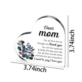 I Love You Mom Gifts Plaque from Son Daughter Unique Valentines Day Gifts for Mom Birthday Gifts for Mommy Decorative Signage for Home Novelty Mother's Day Gift Ideas Thank You Mom Appreciation Gifts