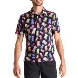 Chubbies Performance Mens Polo Stretchy, Breathable Golf Polo Mens Polo Shirts Short Sleeve (Don't Be Jelly, X-Large)