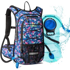 Hydration Pack Backpack with 3L Water Bladder for Men & Women, Hiking Daypack with Thermal Insulation | Running, Cycling, Camping, Skiing, Outdoor Activities (Flamingo)