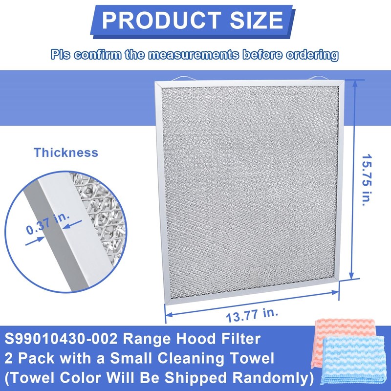 S99010430-002 Range Hood Filter 15-3/4" x 13-7/8" x 3/8", 2