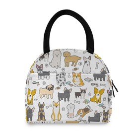 CBBYY Dog Lunch Bag Women Reusable Insulated Cute Lunch Tote Bag for Adult & Student Leakproof Cooler Lunch Bags for Work Office Travel School Picnic
