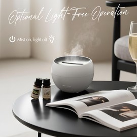 SALKING Essential Oil Diffuser, Fireplace Fire Flame Aromatherapy Diffuser, 150ml Ultrasonic Cool Mist Humidifier, Scent Aroma Diffuser with Auto-Off Function for Home, Room (White)