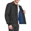 Dockers Men's Diamond Quilted Jacket with Corduroy Collar, Black