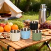 Ftabernam 4 Pack Stainless Steel Camping Cups with Foldable Handle,