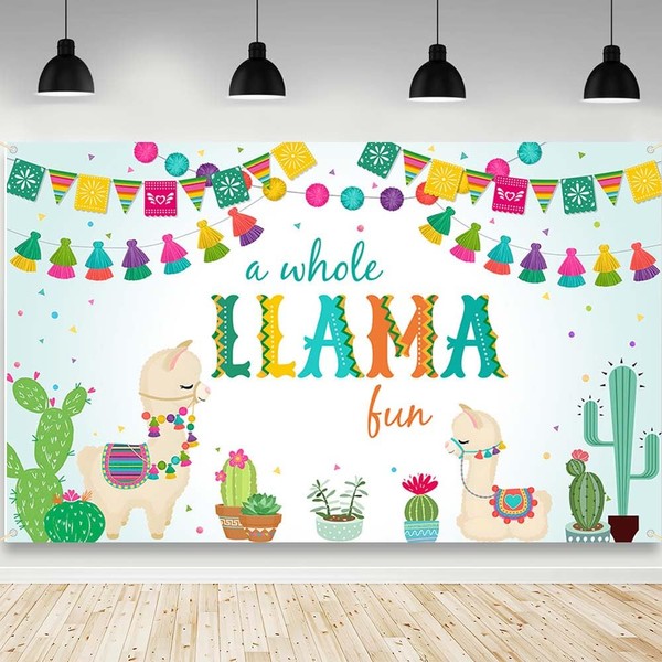 AIBIIN Llama Backdrop a Whole Llama Fun Photography Background Cactus