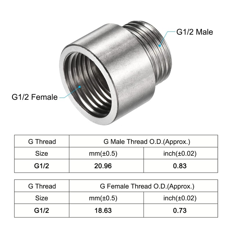 TOP-VIGOR 2Pcs Shower Head Extension Arm, 15mm Shower Arm Extender,